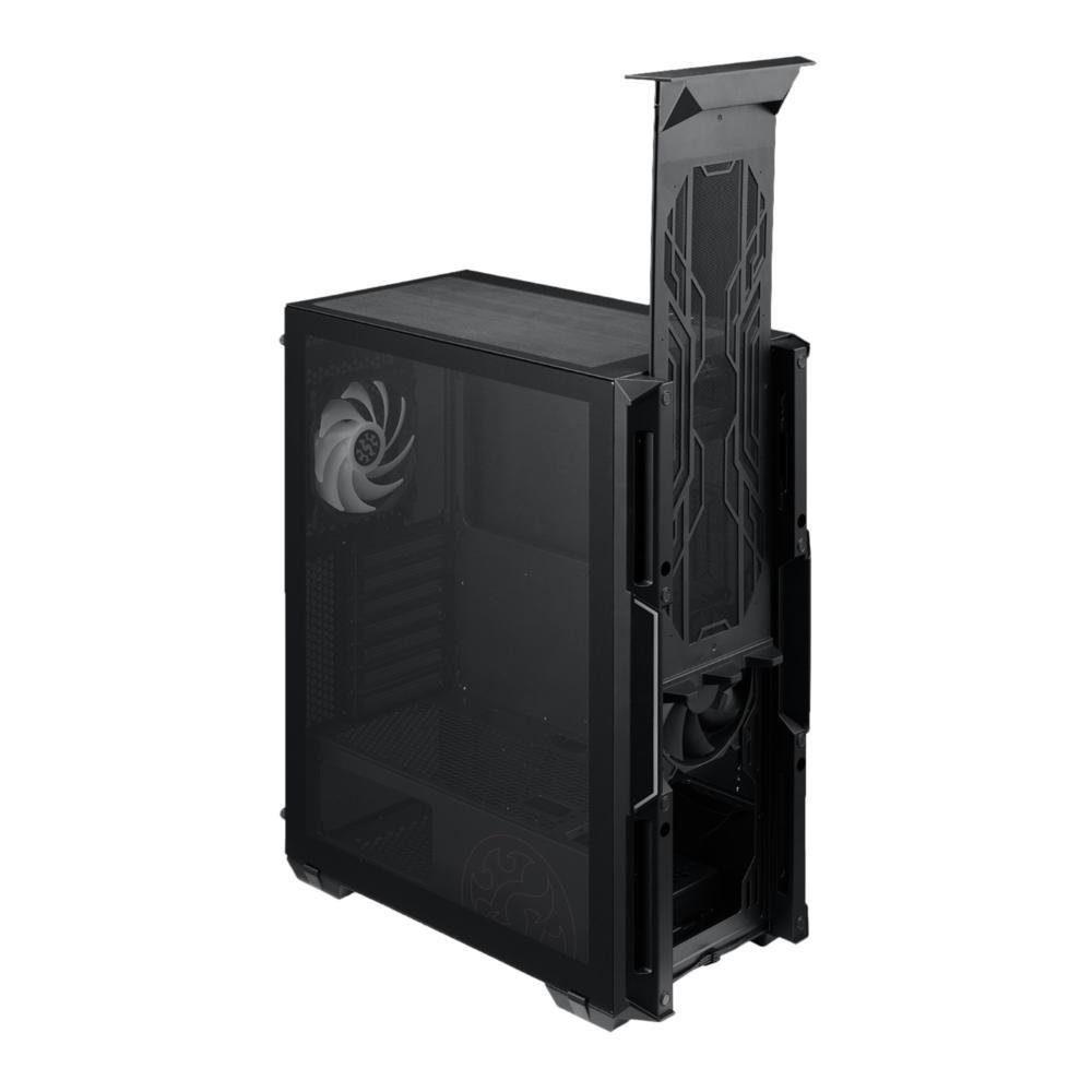 Gabinete Gamer XPG Starker, Com Fonte 600W Bronze, Mid Tower, 2x FANs, Lateral em Vidro Temperado, Preto - STARKERCP-BKCUS Gabinete Gamer XPG Starker, Com Fonte 600W Bronze, Mid Tower, 2x FANs, Lateral em Vidro Temperado, Preto - STARKERCP-BKCUS