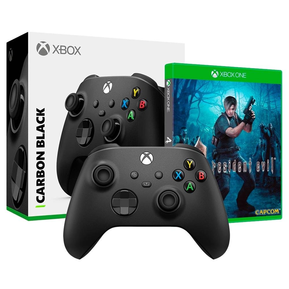 Controle Microsoft Xbox, Sem Fio, Preto - QAT-00007 + Game Resident ...
