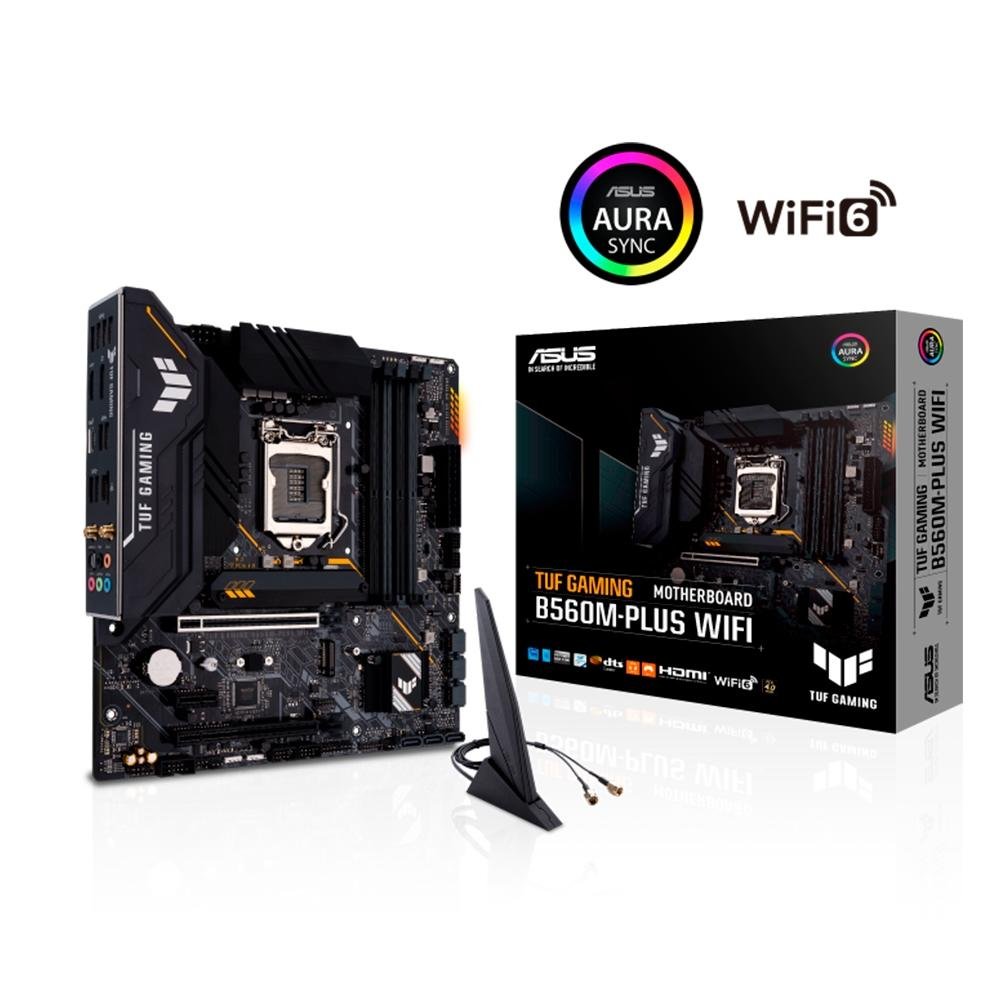 Placa-Mãe ASUS TUF GAMING B560M-PLUS WIFI, Intel LGA1200, microATX, DDR4 - 90MB1770-M0EAY0 Placa-Mãe ASUS TUF GAMING B560M-PLUS WIFI, Intel LGA1200, microATX, DDR4 - 90MB1770-M0EAY0