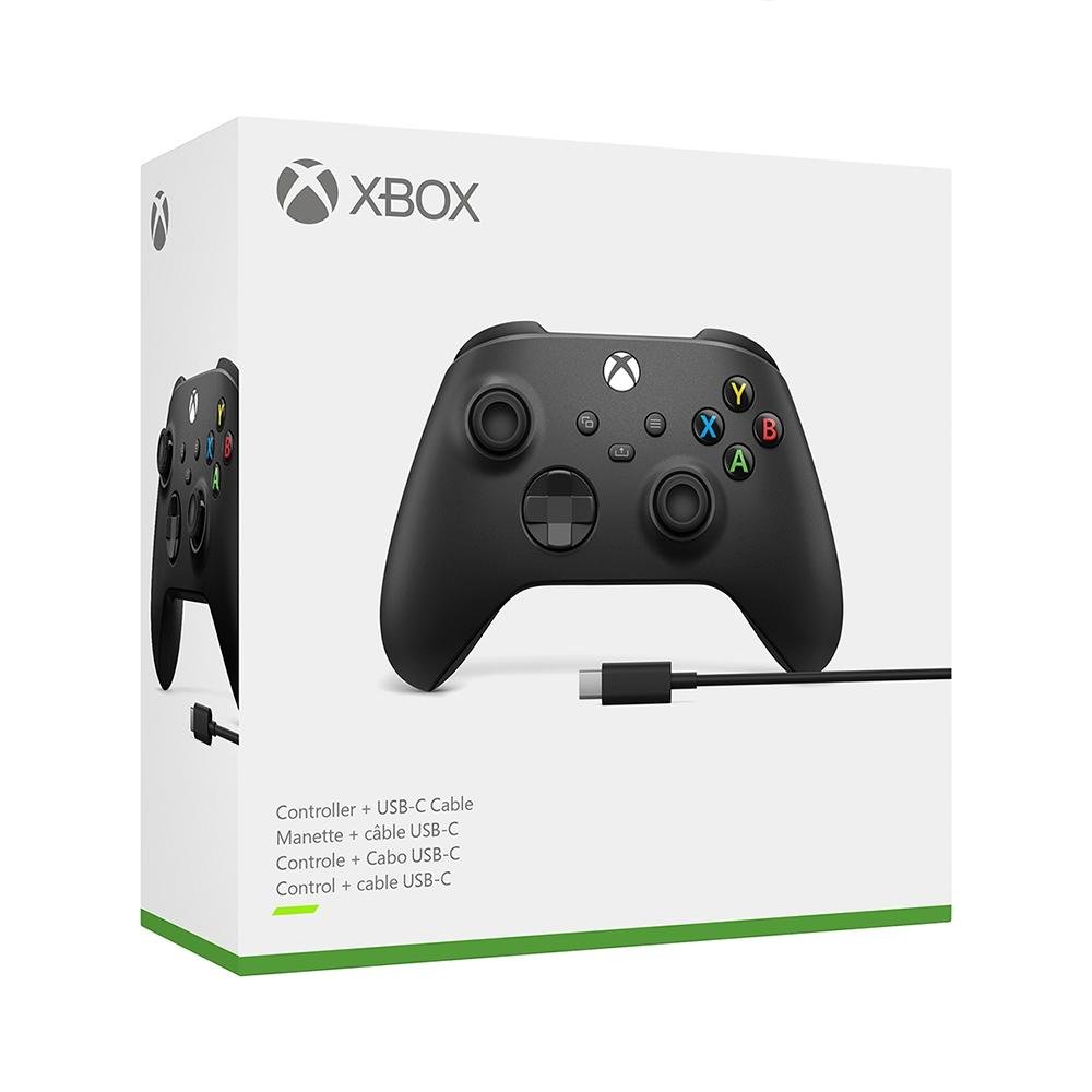 Controle Sem Fio Xbox + Cabo USB-C para Xbox e PC - 1V8-00013
