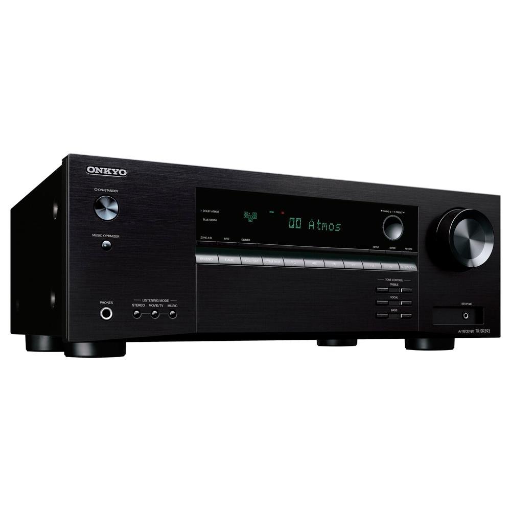 Receiver Onkyo, 5.2 Canais, 4K HDR, Bluetooth, 110V, Dolby Atmos e DTS:X - TX-SR393 Receiver Onkyo, 5.2 Canais, 4K HDR, Bluetooth, 110V, Dolby Atmos e DTS:X - TX-SR393