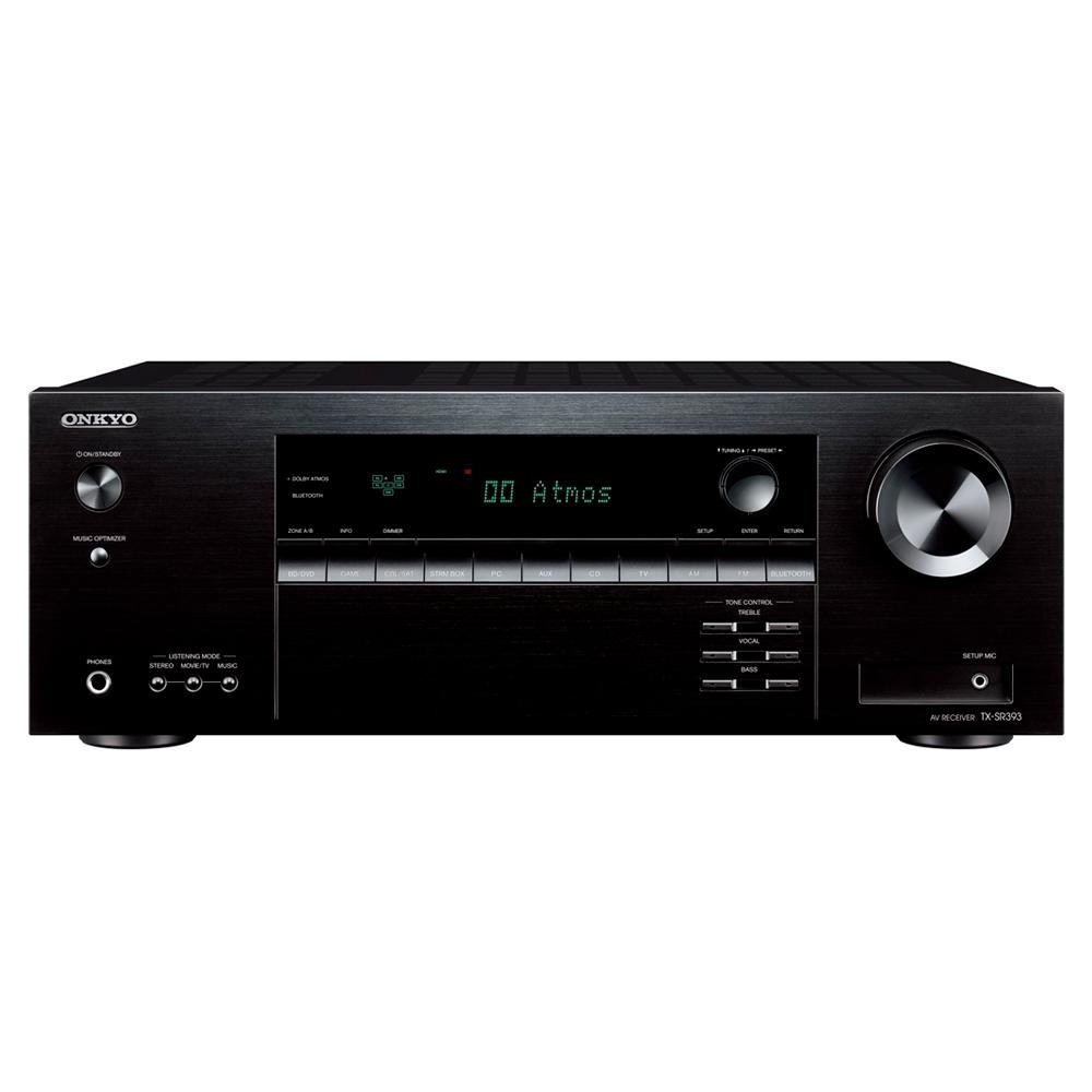 Receiver Onkyo, 5.2 Canais, 4K HDR, Bluetooth, 110V, Dolby Atmos e DTS:X - TX-SR393 Receiver Onkyo, 5.2 Canais, 4K HDR, Bluetooth, 110V, Dolby Atmos e DTS:X - TX-SR393