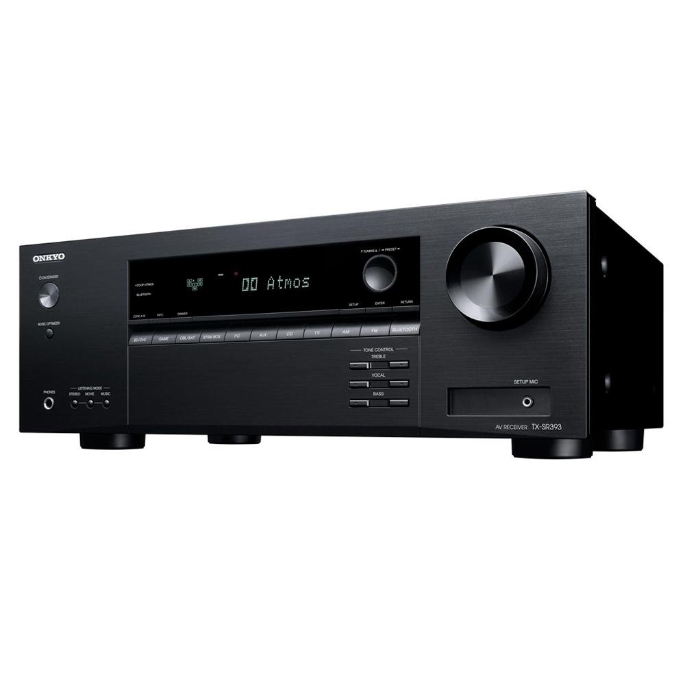 Receiver Onkyo, 5.2 Canais, 4K HDR, Bluetooth, 110V, Dolby Atmos e DTS:X - TX-SR393 Receiver Onkyo, 5.2 Canais, 4K HDR, Bluetooth, 110V, Dolby Atmos e DTS:X - TX-SR393