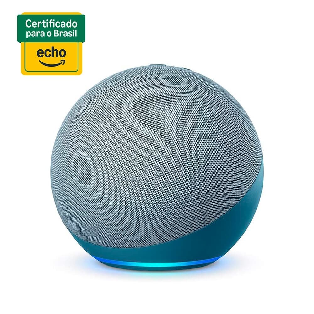 Echo 4ª Geração, Amazon, Azul e Alexa | KaBuM!