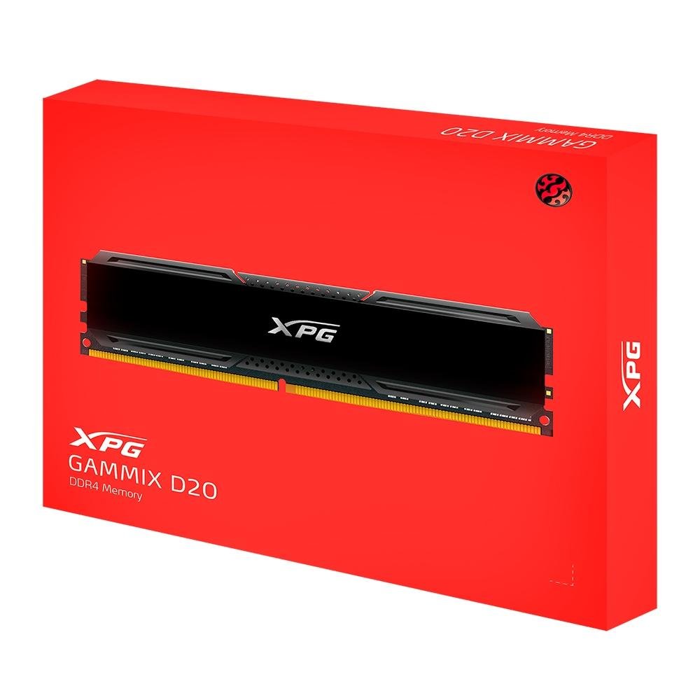 Memória RAM XPG Gammix D20, 32GB (2x16GB), 3200MHz, DDR4, CL16, Preto - AX4U320016G16A-DCBK20 Memória RAM XPG Gammix D20, 32GB (2x16GB), 3200MHz, DDR4, CL16, Preto - AX4U320016G16A-DCBK20
