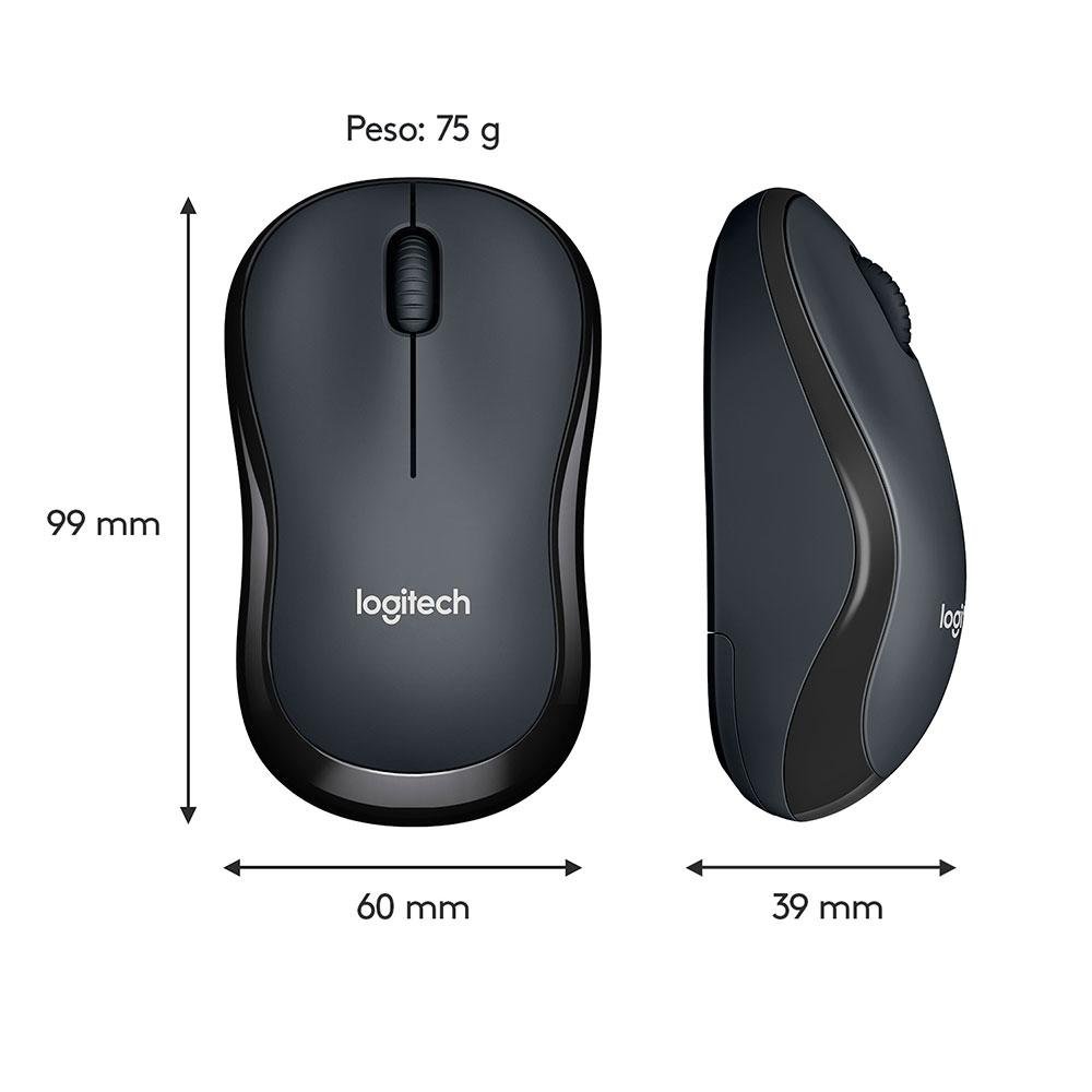 Mouse Sem Fio Logitech M220 com Clique Silencioso, Design Ambidestro Compacto, Conexão USB e Pilha Inclusa, Graphite - 910-006127 Mouse Sem Fio Logitech M220 com Clique Silencioso, Design Ambidestro Compacto, Conexão USB e Pilha Inclusa, Graphite - 910-006127
