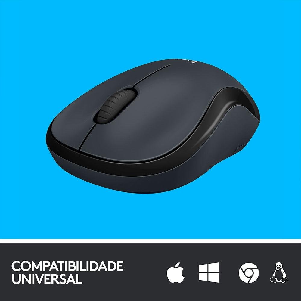 Mouse Sem Fio Logitech M220 com Clique Silencioso, Design Ambidestro Compacto, Conexão USB e Pilha Inclusa, Graphite - 910-006127 Mouse Sem Fio Logitech M220 com Clique Silencioso, Design Ambidestro Compacto, Conexão USB e Pilha Inclusa, Graphite - 910-006127