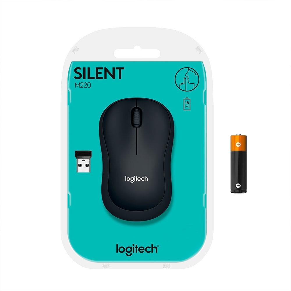 Mouse Sem Fio Logitech M220 com Clique Silencioso, Design Ambidestro Compacto, Conexão USB e Pilha Inclusa, Graphite - 910-006127 Mouse Sem Fio Logitech M220 com Clique Silencioso, Design Ambidestro Compacto, Conexão USB e Pilha Inclusa, Graphite - 910-006127