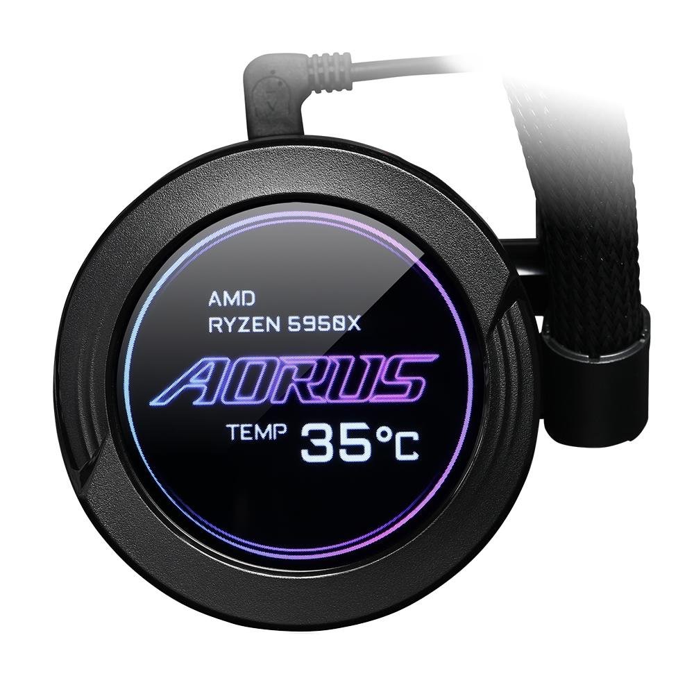 Water Cooler Gigabyte Aorus Liquid Cooler 240, RGB, 240mm (2x 120mm), AMD/Intel, Com Display LCD, Preto - GP-AORUS WATERFORCE X 240 Water Cooler Gigabyte Aorus Liquid Cooler 240, RGB, 240mm (2x 120mm), AMD/Intel, Com Display LCD, Preto - GP-AORUS WATERFORCE X 240
