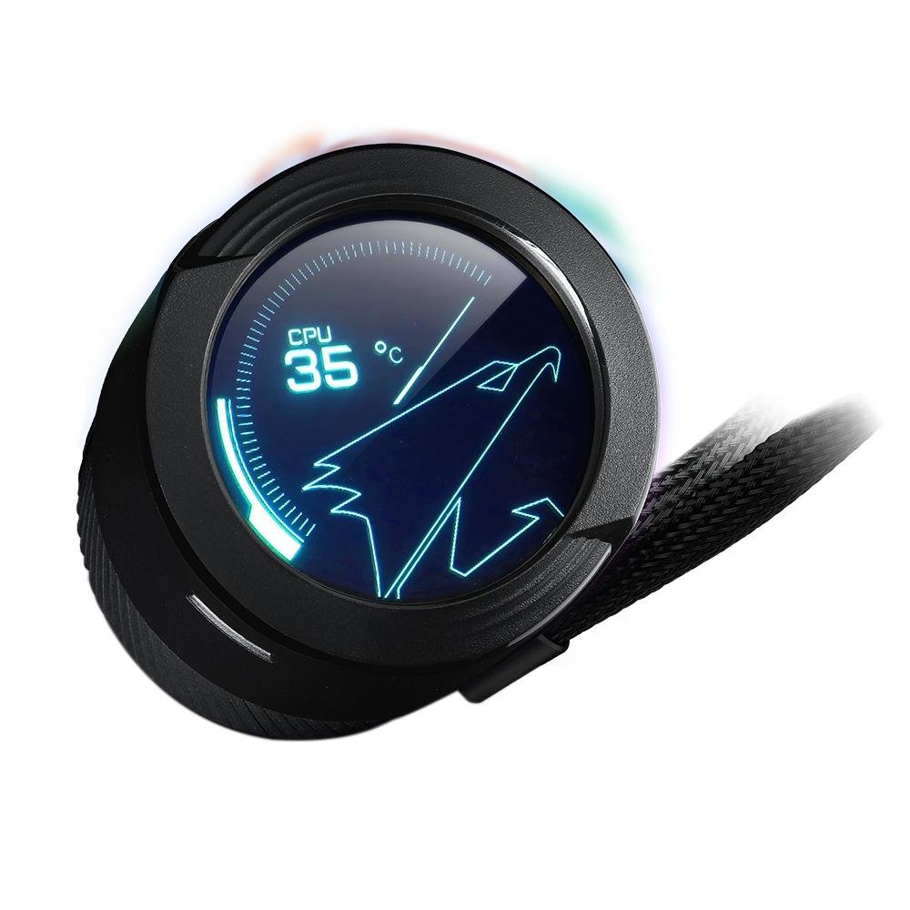 Water Cooler Gigabyte Aorus Liquid Cooler 240, RGB, 240mm (2x 120mm), AMD/Intel, Com Display LCD, Preto - GP-AORUS WATERFORCE X 240 Water Cooler Gigabyte Aorus Liquid Cooler 240, RGB, 240mm (2x 120mm), AMD/Intel, Com Display LCD, Preto - GP-AORUS WATERFORCE X 240