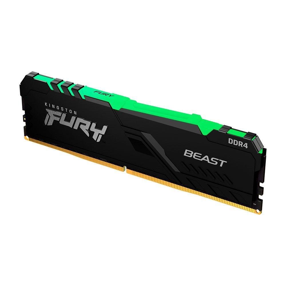 Memória RAM Kingston Fury Beast, RGB, 16GB, 3200MHz, DDR4, CL16, Preto - KF432C16BBA/16 Memória RAM Kingston Fury Beast, RGB, 16GB, 3200MHz, DDR4, CL16, Preto - KF432C16BBA/16