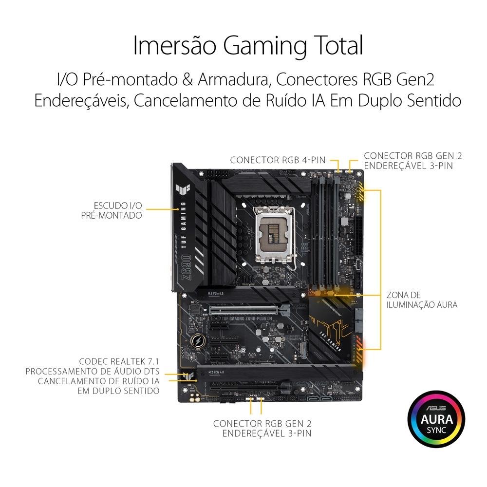 i7-13700KF Z690PLUS WIFI D4 DDR4 64GBセット Placa Mae Asus TUF Gaming Z690-PLUS WIFI D4, DDR4, Socket LGA1700