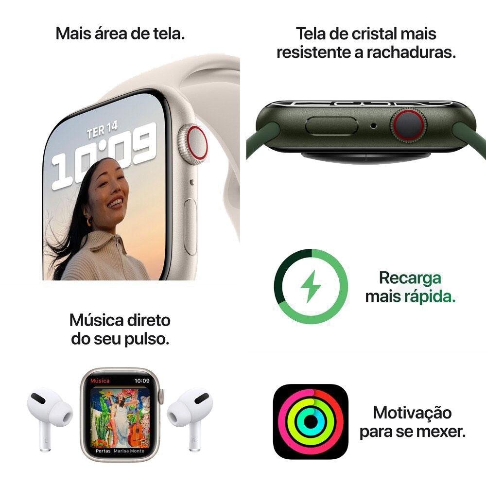 Apple Watch 7 45MM, GPS, Chip U1, Azul | KaBuM!