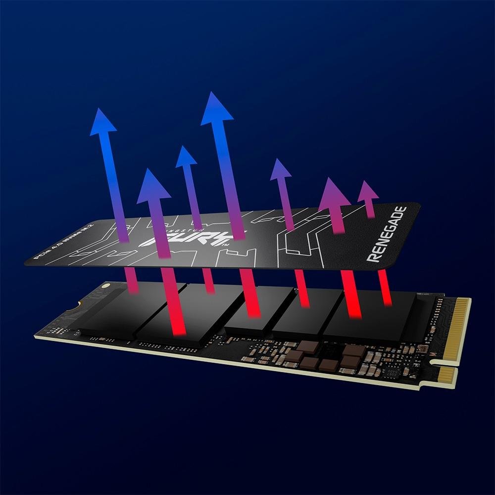 SSD Kingston Fury Renegade, 2TB, M.2 2280, PCIe 4.0 x4, NVMe, Leitura: 7300 MB/s, Gravação: 7000 MB/s, Compatível com PS5 - SFYRD/2000G