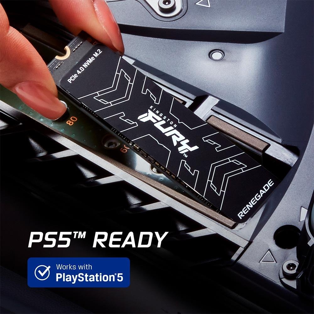 SSD Kingston Fury Renegade, 2TB, M.2 2280, PCIe 4.0 x4, NVMe, Leitura: 7300 MB/s, Gravação: 7000 MB/s, Compatível com PS5 - SFYRD/2000G