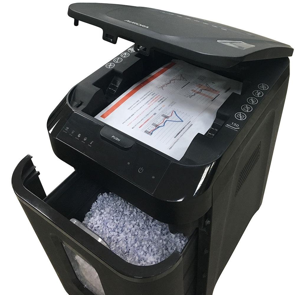 Fragmentadora Aurora, Corte em Partículas, Até 150 Folhas, Cartão/Grampo e Clip, 32,2 Litros, Com rodas, 110V - AS152CM Fragmentadora Aurora, Corte em Partículas, Até 150 Folhas, Cartão/Grampo e Clip, 32,2 Litros, Com rodas, 110V - AS152CM