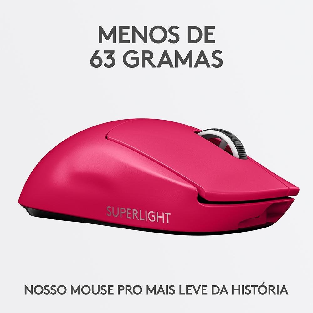 マウス・トラックボール Logicool G Pro X superlight magenta Mouse Gamer Sem Fio Logitech G PRO X | KaBuM!