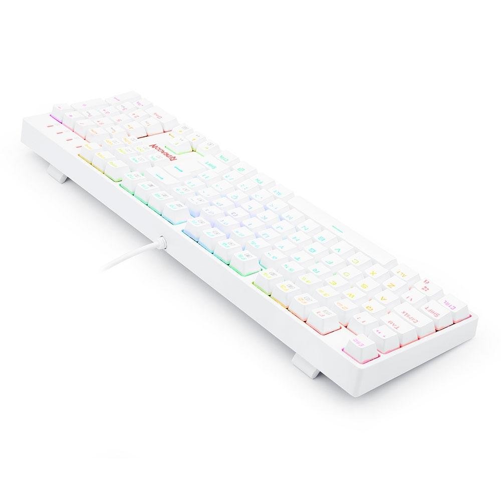 Teclado Óptico Gamer Redragon Surara Pro RGB, Switch Vermelho, ABNT2, Keycaps ABS Doubleshot, Branco - K582W-RGB-PRO (PT-RED)