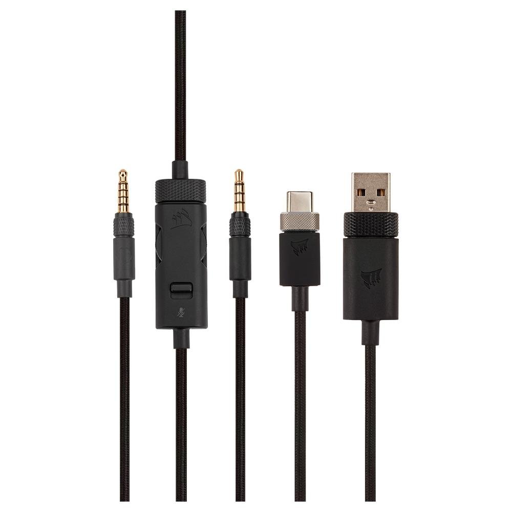 Headset Sem Fio Gamer Corsair Virtuoso XT , RGB, Som Surround 7.1, Driver 50mm, Bluetooth, Cinza Ardósia - CA-9011188-NA