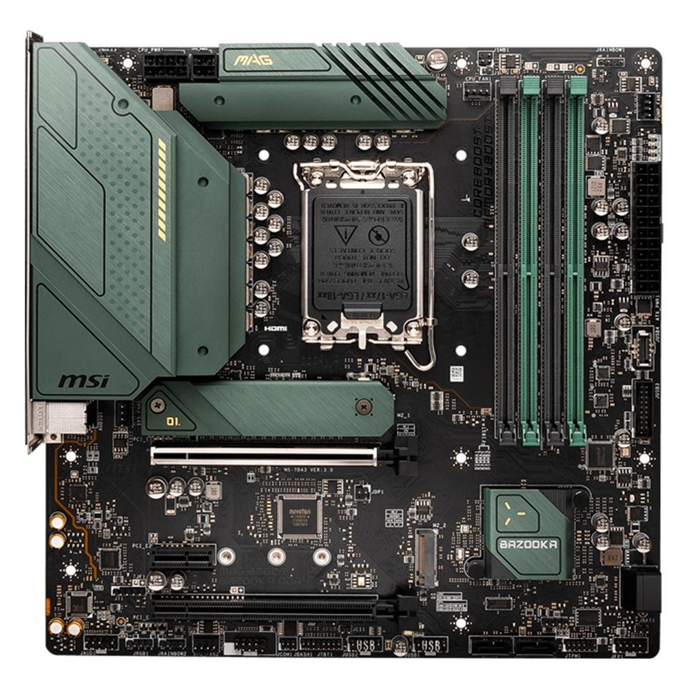 Placa-Mãe MSI MAG B660M Bazooka, Intel LGA 1700, mATX, DDR4, Preto - MAG B660M BAZOOKA DDR4