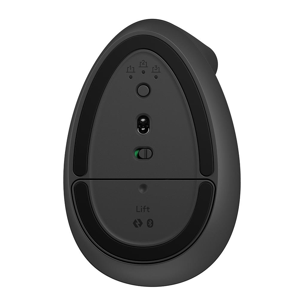Mouse Sem Fio Logitech Lift, 4000 DPI, 6 Botões, Bluetooth, Ergonômico, USB, Grafite - 910-006466