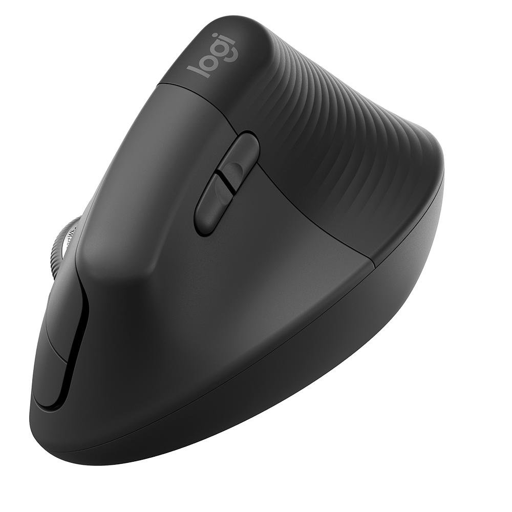 Mouse Sem Fio Logitech Lift, 4000 DPI, 6 Botões, Bluetooth, Ergonômico, USB, Grafite - 910-006466