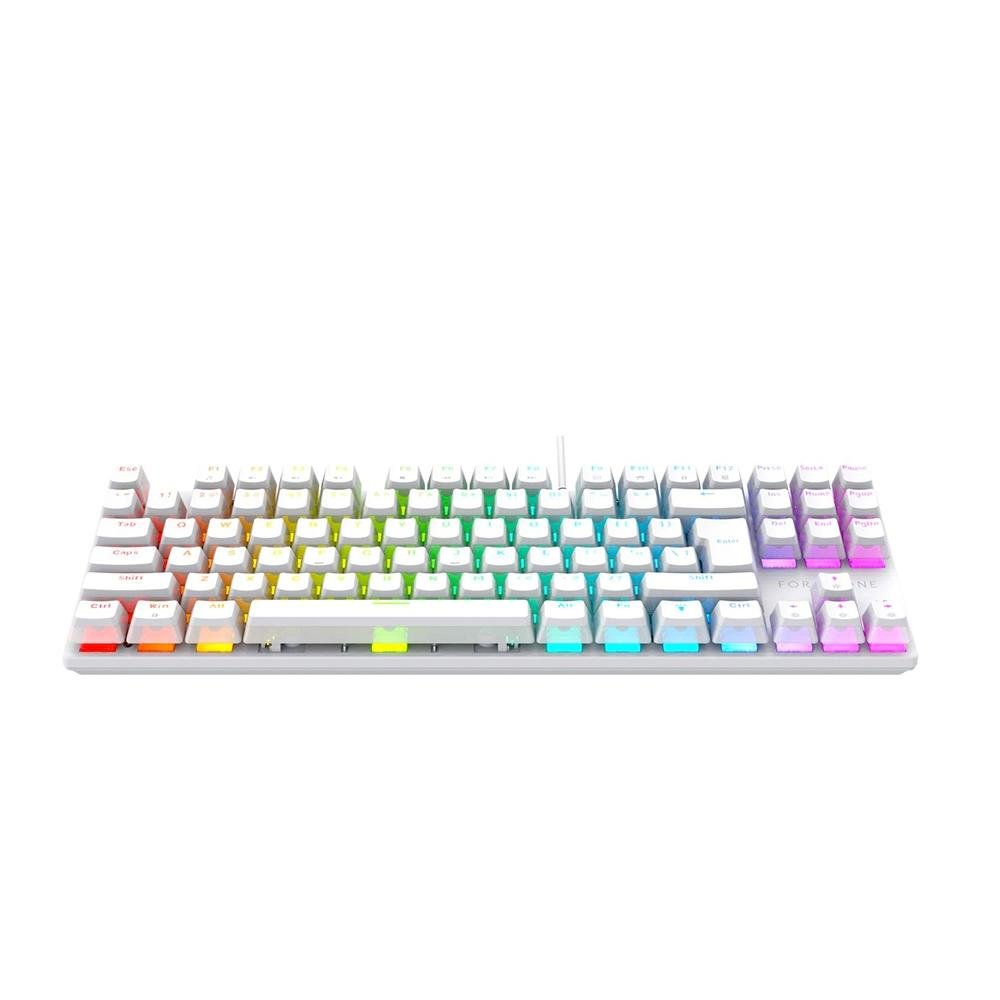 Teclado Mecânico Gamer Force One Keyboard Avro Pro, RGB, Switch Outemu Red, USB, Branco Teclado Mecânico Gamer Force One Keyboard Avro Pro, RGB, Switch Outemu Red, USB, Branco