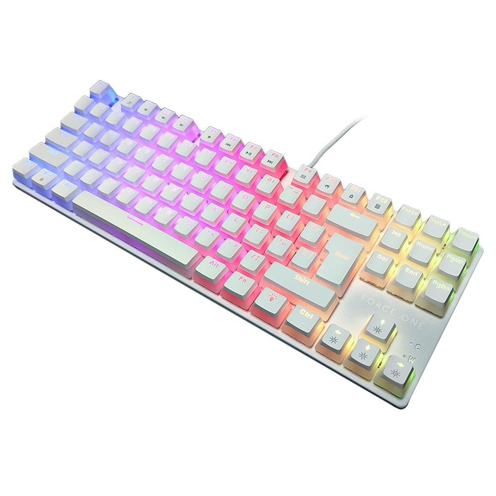 Teclado Mecânico Gamer Force One Keyboard Avro Pro, RGB, Switch Outemu Red, USB, Branco Teclado Mecânico Gamer Force One Keyboard Avro Pro, RGB, Switch Outemu Red, USB, Branco