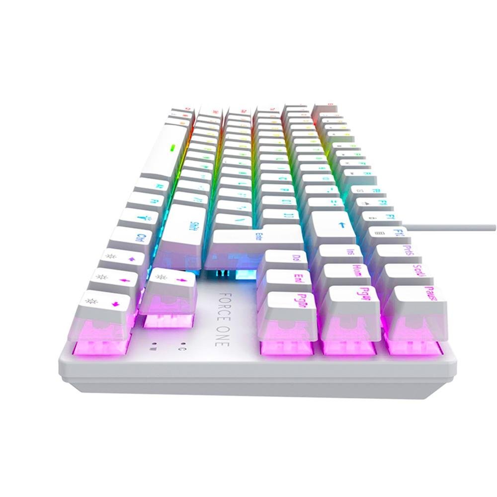 Teclado Mecânico Gamer Force One Keyboard Avro Pro, RGB, Switch Outemu Red, USB, Branco Teclado Mecânico Gamer Force One Keyboard Avro Pro, RGB, Switch Outemu Red, USB, Branco