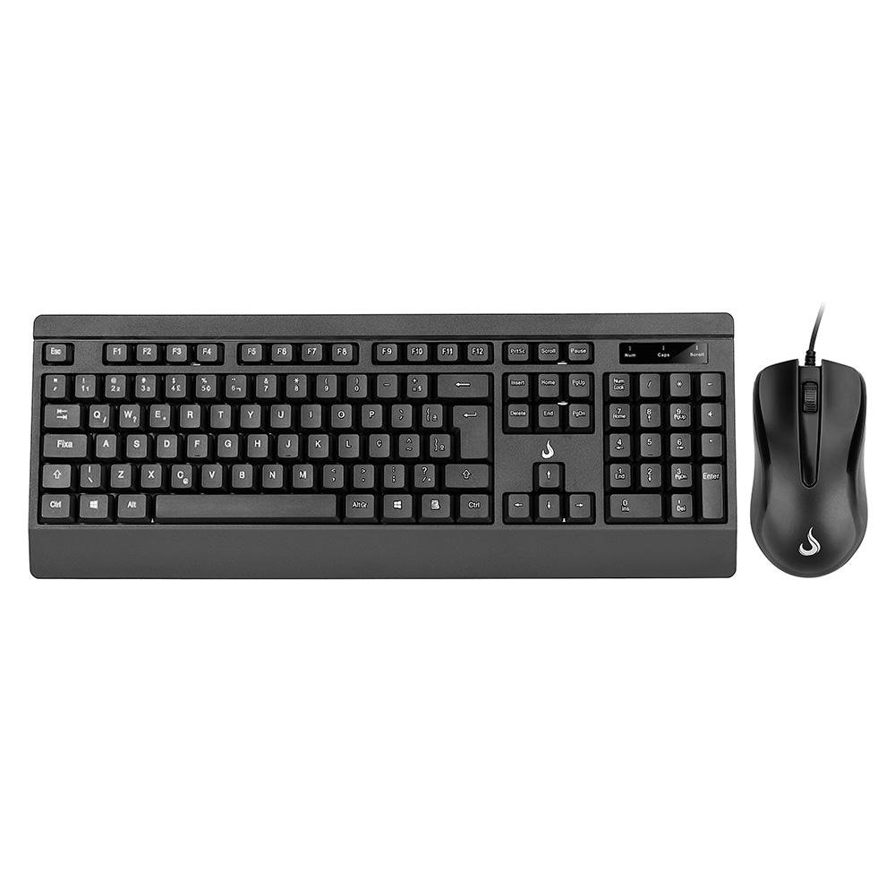 Teclado e Mouse Rise Mode Office OF 02, USB, ABNT2, Preto - RM-TM-02-FB