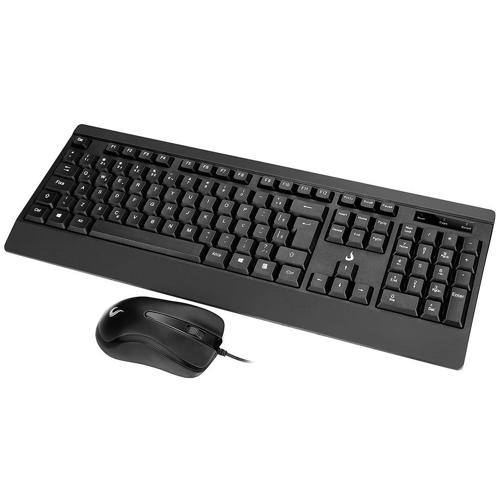 Teclado e Mouse Rise Mode Office OF 02, USB, ABNT2, Preto - RM-TM-02-FB