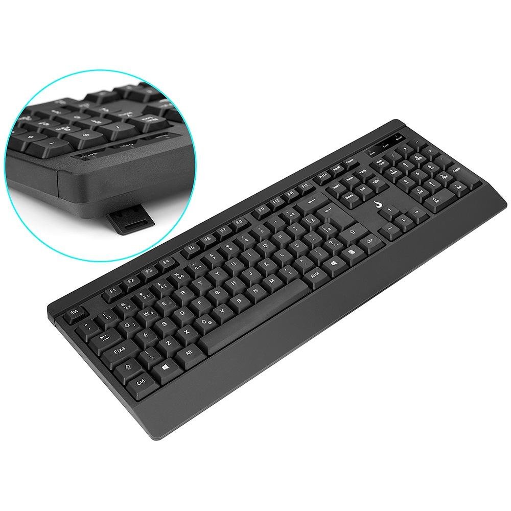 Teclado e Mouse Rise Mode Office OF 02, USB, ABNT2, Preto - RM-TM-02-FB