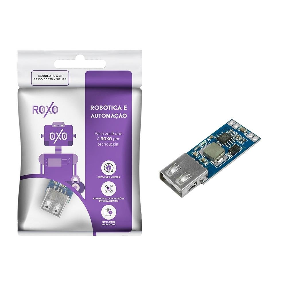 Módulo Power 3A DC-DC USB RoXo | KaBuM!