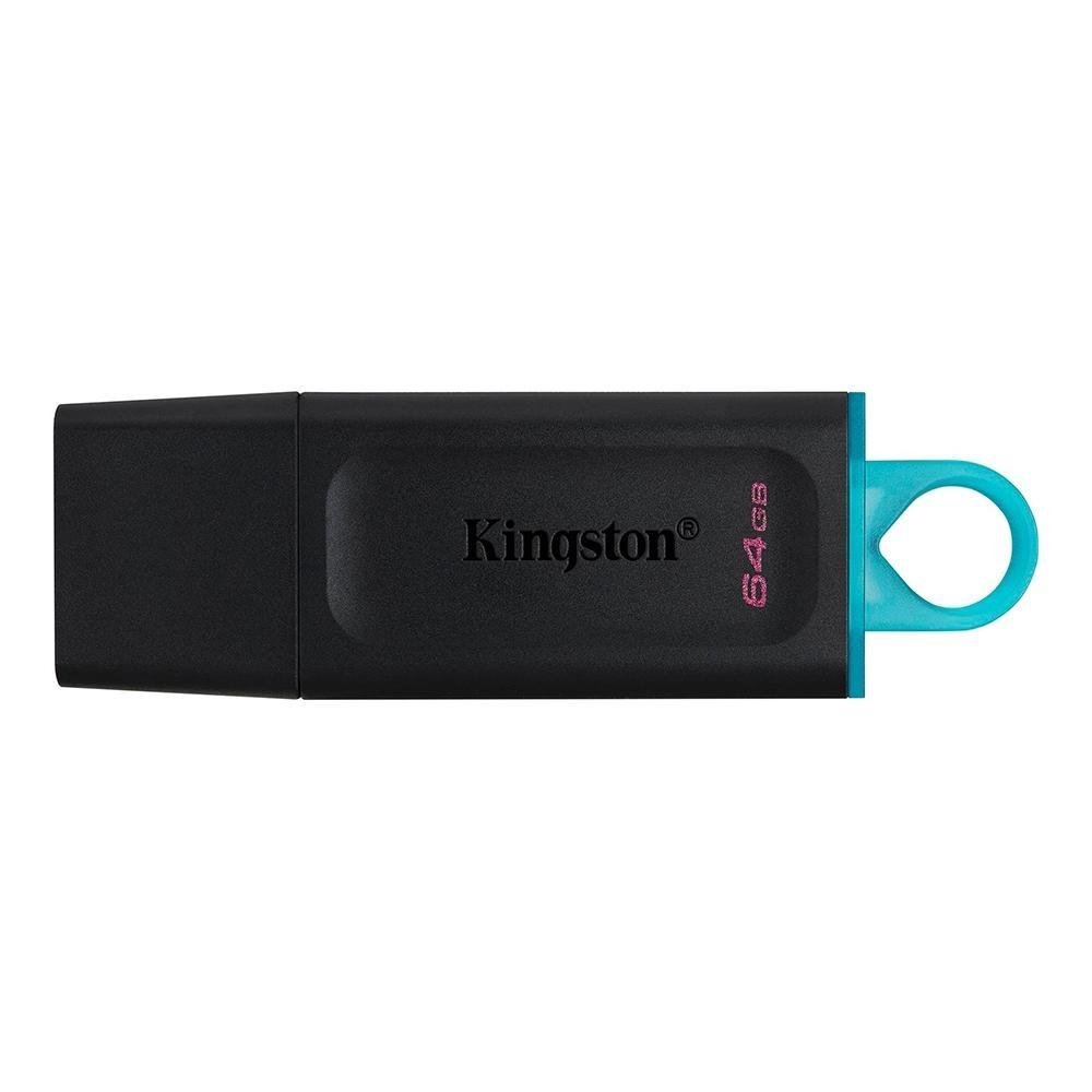 Kit - 3 Pen Drives DataTraveler Exodia 64GB Kingston com Conexão USB 3.2, Preto/Azul - DTX/64GB Kit - 3 Pen Drives DataTraveler Exodia 64GB Kingston com Conexão USB 3.2, Preto/Azul - DTX/64GB