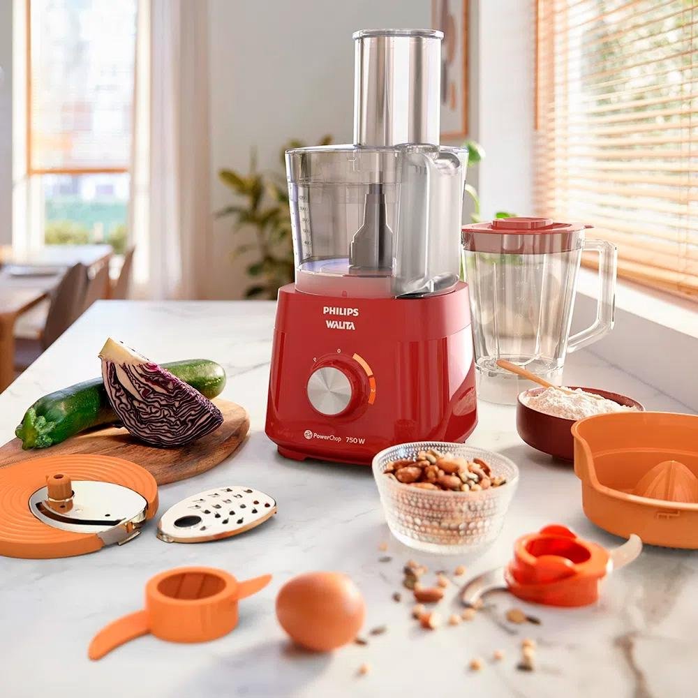 Multiprocessador Philips Walita Vermelho | KaBuM!