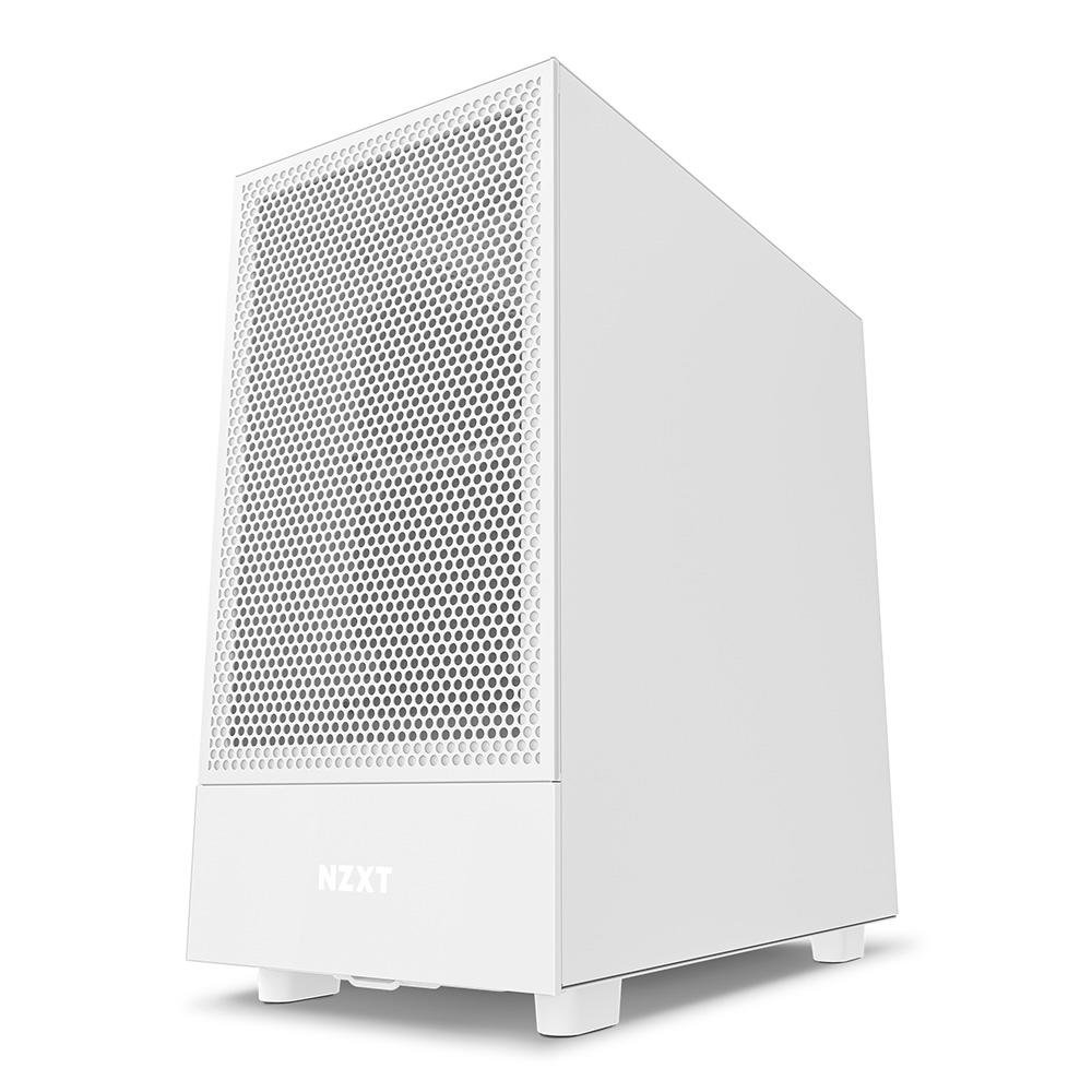 Gabinete NZXT H5 Flow Compact, Mid Tower, ATX, Lateral e Frontal em Vidro Temperado, 2x Cooler Fan, Branco - CC-H51FW-01