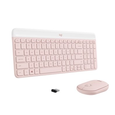 Teclado e Mouse Sem fio Logitech MK470, USB, US, com Teclado Numérico, Rose - 920-011313