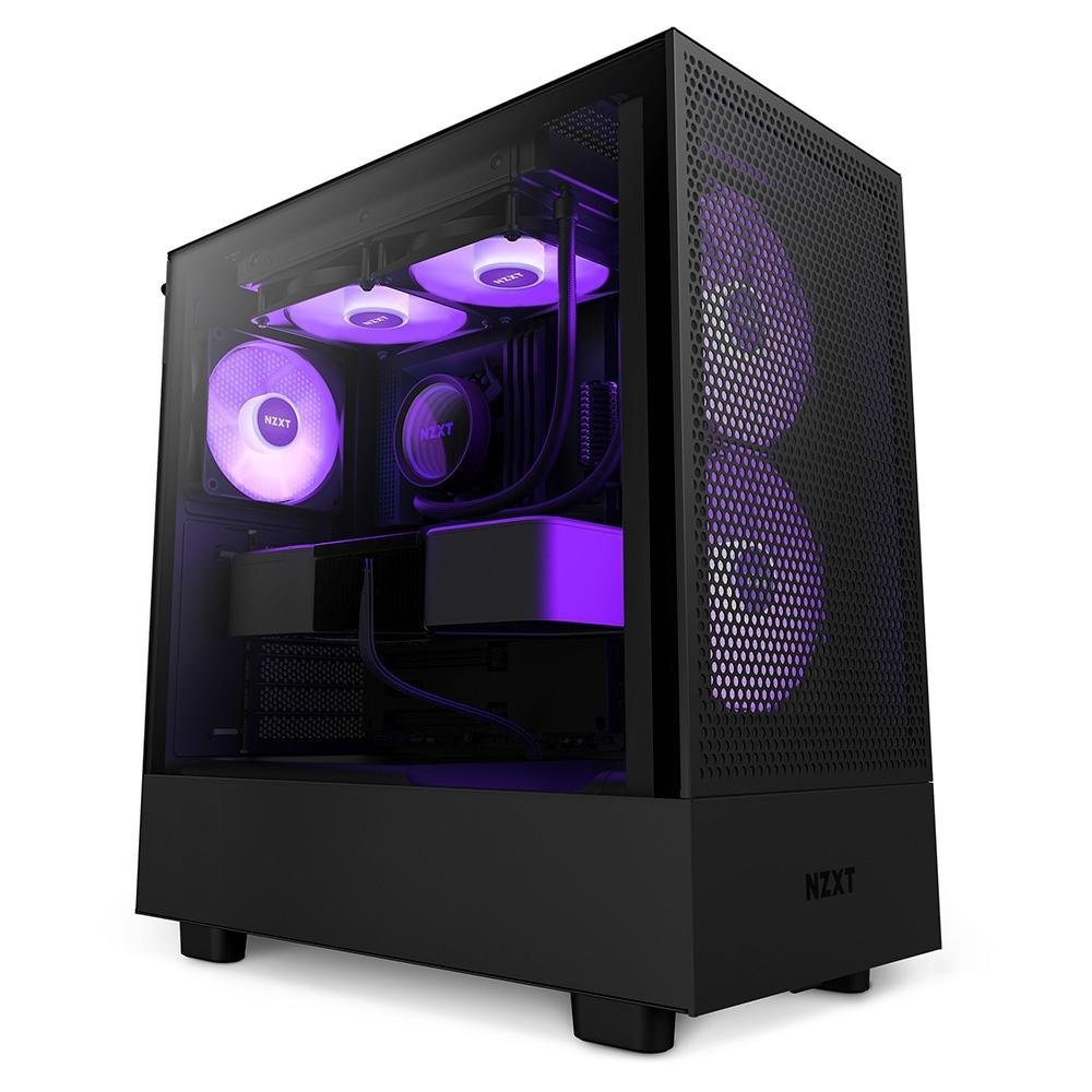 Gabinete NZXT H5 Flow RGB, Fans RGB | KaBuM!