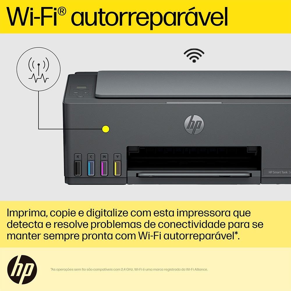Impressora Multifuncional Tanque de Tinta HP Smart Tank 581 Colorida Wi-Fi (4A8D5A#AK4)