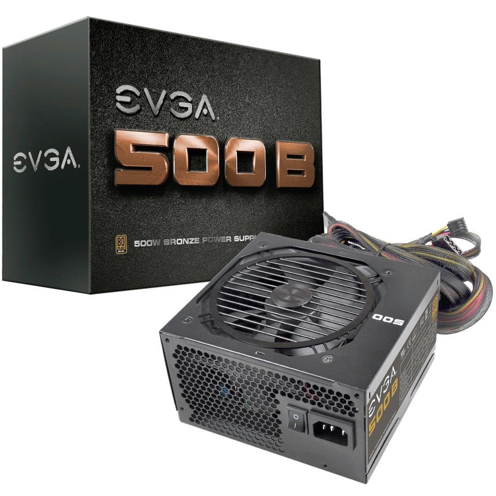 Fonte EVGA 500W 80 Plus Bronze 100-B1-0500-KR Fonte EVGA 500W 80 Plus Bronze 100-B1-0500-KR