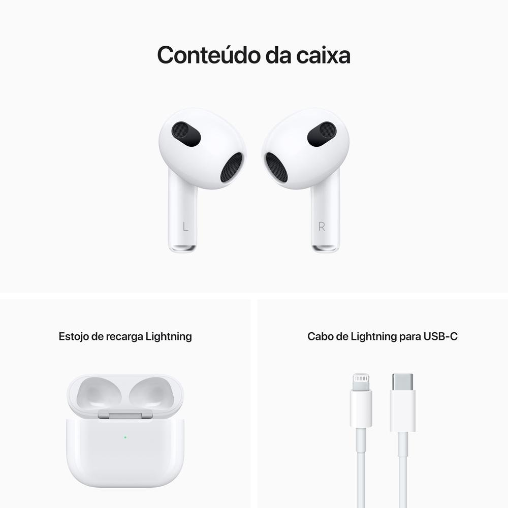 AirPods (3ª geração) com estojo, Lightning | KaBuM