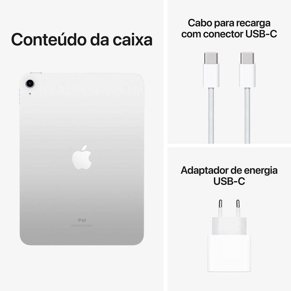 Apple iPad 10.9 10ª Geração, Wi-Fi, 64GB, Prateado