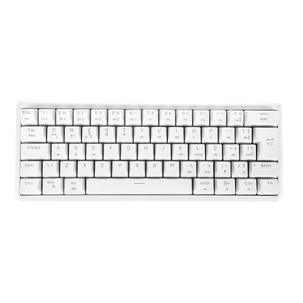 Teclado Sem Fio Gamer Motospeed, RGB, Wireless e Bluetooth, Switch Brown, US, Branco - SK66