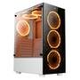 Gabinete Gamer Rise Mode Glass 06x, Mid Tower, ARGB, ATX, Lateral e Frente em Vidro, 6x Fans, Branco - RM-CA-06XW-ARGB
