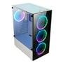 Gabinete Gamer Rise Mode Glass 06x, Mid Tower, ARGB, ATX, Lateral e Frente em Vidro, 6x Fans, Branco - RM-CA-06XW-ARGB