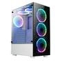 Gabinete Gamer Rise Mode Glass 06x, Mid Tower, ARGB, ATX, Lateral e Frente em Vidro, 6x Fans, Branco - RM-CA-06XW-ARGB