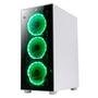 Gabinete Gamer Rise Mode Glass 06x, Mid Tower, ARGB, ATX, Lateral e Frente em Vidro, 6x Fans, Branco - RM-CA-06XW-ARGB