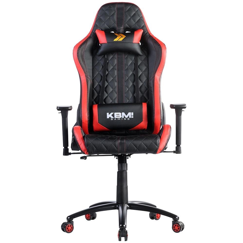 Cadeira Gamer KBM! GAMING Hailstorm CG450, Preta e Vermelha, Com Almofadas, Reclinável, Descanso de Braço 2D - KGCG450PTVM