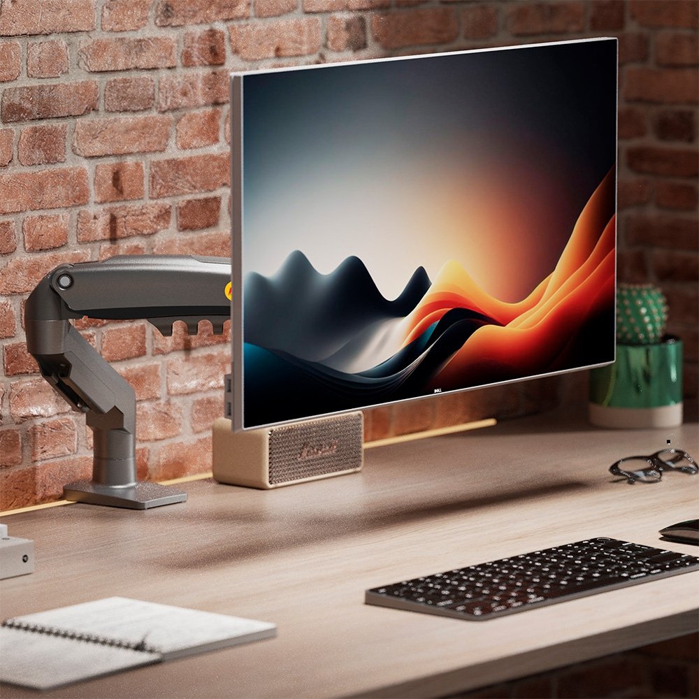 Suporte de Mesa Articulado para Monitor de 17" a 32" North Bayou, Ajustes com Pistão a Gás, Grafite - F80 NB Suporte de Mesa Articulado para Monitor de 17" a 32" North Bayou, Ajustes com Pistão a Gás, Grafite - F80 NB