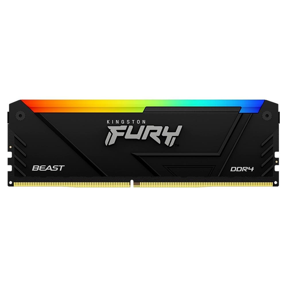 Memória RAM Kingston Fury Beast, RGB, 128GB (4x32GB), 3600MHz, DDR4, CL17, Preto - KF436C18BB2AK4/128